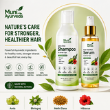 Muni Ayurveda All In One Herbal Shampoo | Ayurvedic Shampoo for Hair Fall Control, Root Strengthening, Scalp Nourishment & Silky Shine | With Amla, Bhringraj, Methi Dana & Hibiscus | No Paraben, Sulphate & Silicone | 200ml